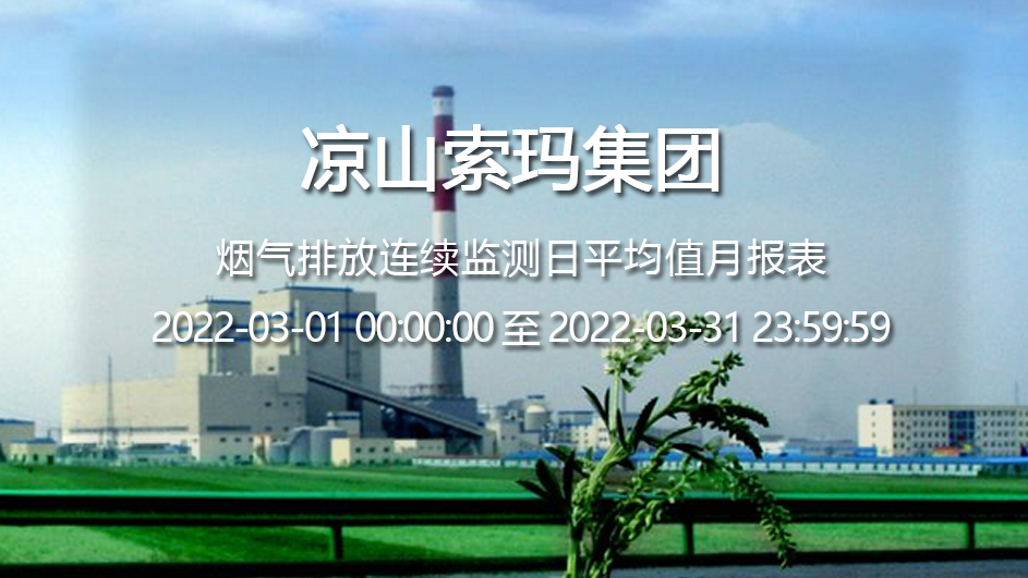  烟气排放连续监测日平均值月报表  2022年3月